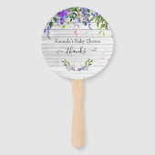 Rustic Ultra Violet Waterverf Bloemen Handwaaier (Voorkant)