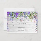 Rustic Ultra Violet Waterverf Floral RSVP Kaartje (Voorkant)