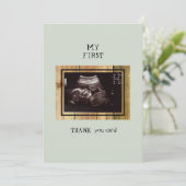 Rustic Ultrasound Dank u Baby punt van Uitzicht Bedankkaart (Staand voorkant)