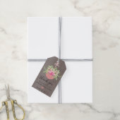 Rustic Umbrella | Rozen Vrijgezellenfeest Hartelij Cadeaulabel (Met Touw)