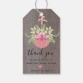 Rustic Umbrella | Rozen Vrijgezellenfeest Hartelij Cadeaulabel (Achterkant)
