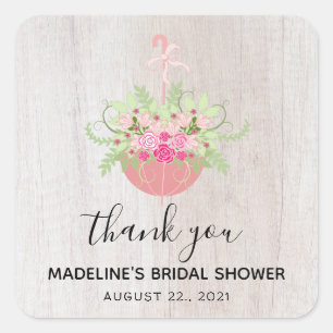 RUSTIC Umbrella  Vrijgezellenfeest Bedankt Vierkante Sticker