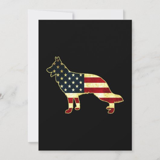 Rustic Us Flag German Shepherd Bedankkaart (Voorkant)