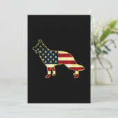 Rustic Us Flag German Shepherd Bedankkaart (Staand voorkant)