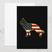 Rustic Us Flag German Shepherd Bedankkaart (Voorkant / Achterkant)