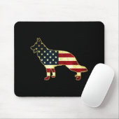 Rustic Us Flag German Shepherd Muismat (Met muis)