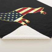 Rustic Us Flag German Shepherd Sherpa Deken (3/4)