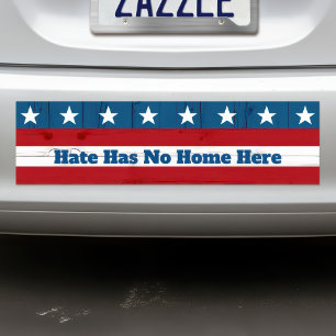 Rustic USA Patriotische Vlag "Haat Heeft Hier Geen Bumpersticker