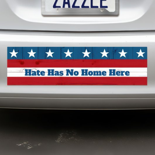 Rustic USA Patriotische Vlag "Haat Heeft Hier Geen Bumpersticker