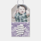 Rustic Uw  vogelpatroon foto Cadeaulabel (Voorkant)