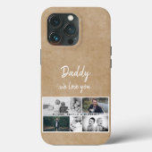 Rustic Vader met Kinder en familiefotocollage Case-Mate iPhone Case (Achterkant)