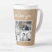 Rustic Vader met Kinder familie Papa Foto Collage Latte Mok (Rechterhoek)