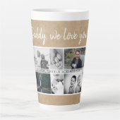 Rustic Vader met Kinder familie Papa Foto Collage Latte Mok (Voorkant)