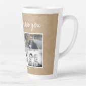 Rustic Vader met Kinder familie Papa Foto Collage Latte Mok (Rechts)