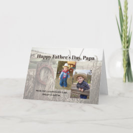 Rustic Vaderdag Custom Two Foto Kaart