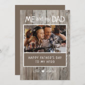 Rustic Vaderdag me en mijn vader fotoflat Feestdagenkaart (Voorkant / Achterkant)