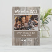 Rustic Vaderdag me en mijn vader fotoflat Feestdagenkaart (Staand voorkant)
