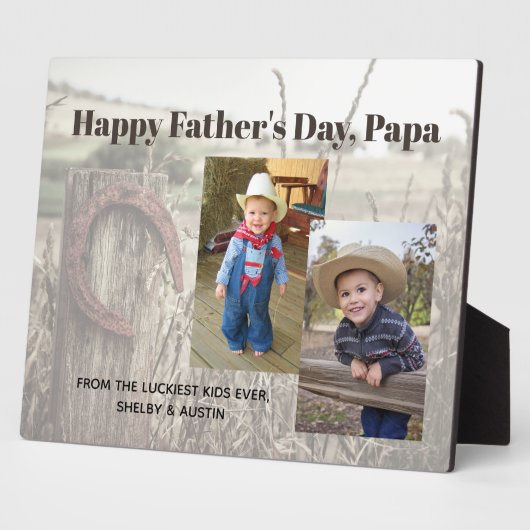 Rustic Vaderdag Persoonlijke foto Fotoplaat (Zijkant)