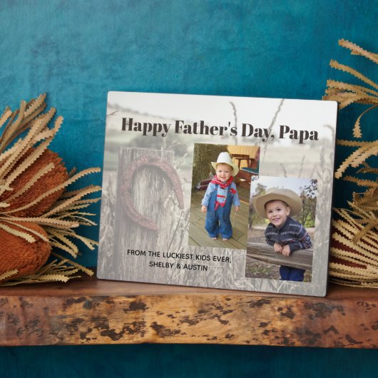 Rustic Vaderdag Persoonlijke foto Fotoplaat (Zijkant)