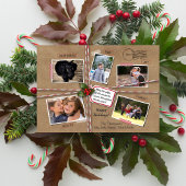 Rustic Vakantie Kerst Kraft Papier 5 Foto Feestdagenkaart