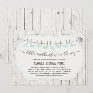 Rustic Valentijnsdag Boy's Baby shower Kaart