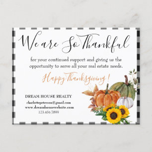 Rustic Vastgoed Agent Bedrijfs Thanksgiving Feestdagenkaart
