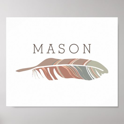 Rustic Veer | Blauwe gepersonaliseerde naam wandku Poster (Voorkant)