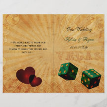 Rustic Vegas Emerald Green vouded Wedding Program