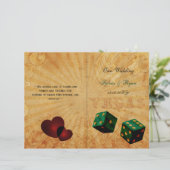 Rustic Vegas Emerald Green vouded Wedding Program (Staand voorkant)
