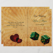 Rustic Vegas Emerald Green vouded Wedding Program (Voorkant / Achterkant)