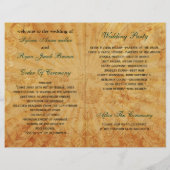 Rustic Vegas Emerald Green vouded Wedding Program (Achterkant)