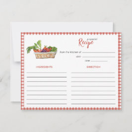 Rustic vegetables Bridal shower Recipe card Notitiekaartje