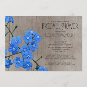 Rustic Vergeet-me-niet Bridal Shower Invitaties Kaart