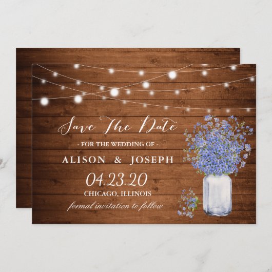 Rustic vergeet niet dat ik geen last heb van het h save the date (Voorkant / Achterkant)