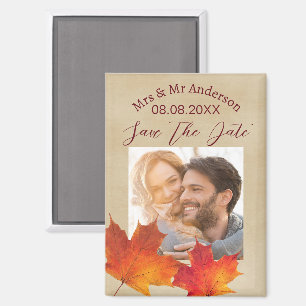 Rustic verlaat Herfst Fall Wedding Save the Date Magneet