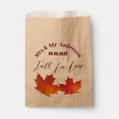 Rustic verlaat Herfst in liefde herfstbruiloftsgun Bedankzakje (Voorkant)