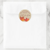 Rustic verlaat Herfst in liefde herfstbruiloftsgun Ronde Sticker (Tas)