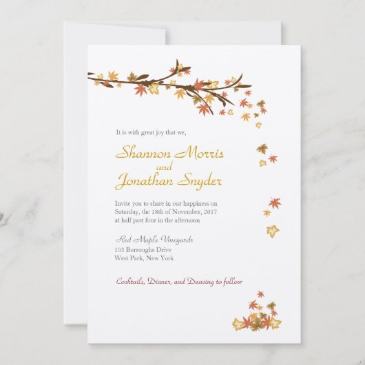 Rustic verlaat huwelijksuitnodiging kaart (Voorkant)