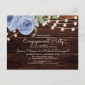 Rustic Verloving van de Blauwe Koord van het Hout Briefkaart (Voorkant)