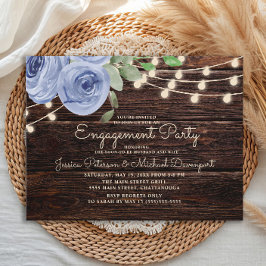 Rustic Verloving van de Blauwe Koord van het Hout Briefkaart