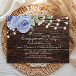 Rustic Verloving van de Blauwe Koord van het Hout Briefkaart