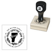 rustic vermont merry kerstmis - adres rubberstempel (Gestempeld)