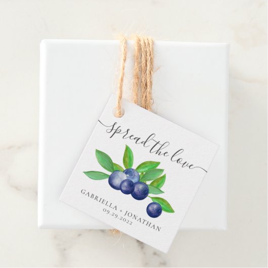 Rustic verspreidt de Love Blueberry Jam Kraft Pape Bedankjes Labels (In situ)