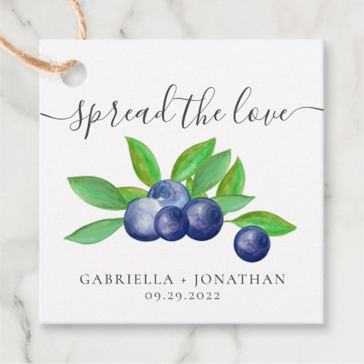 Rustic verspreidt de Love Blueberry Jam Kraft Pape Bedankjes Labels (Voorkant)