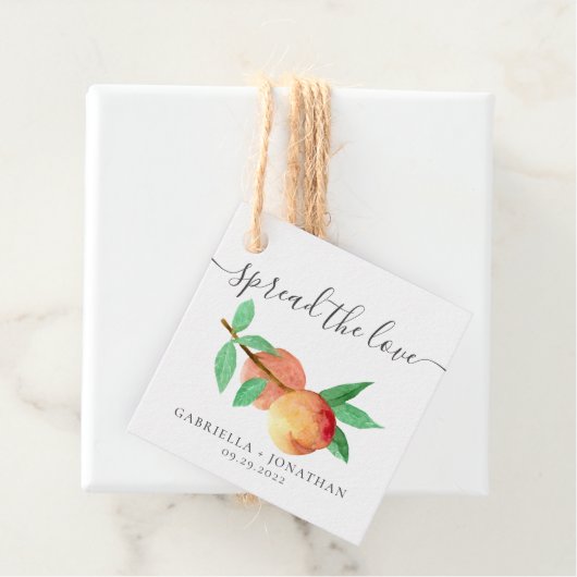 Rustic verspreidt de Love Peach Jam Kraft Paper Bedankjes Labels (In situ)