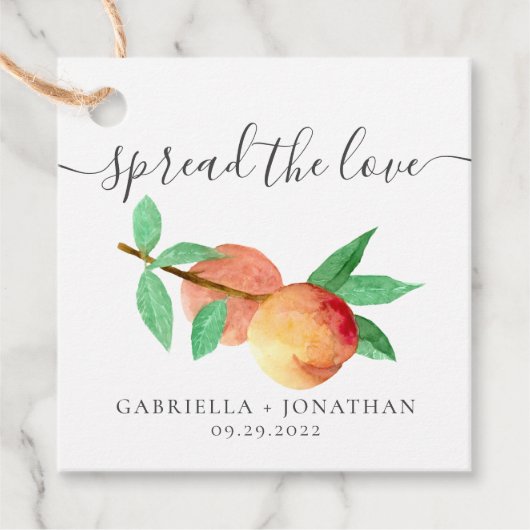 Rustic verspreidt de Love Peach Jam Kraft Paper Bedankjes Labels (Voorkant)