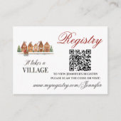 Rustic Village Huizen Winter Baby shower Registry Informatiekaartje (Voorkant)