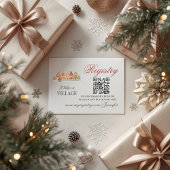 Rustic Village Huizen Winter Baby shower Registry Informatiekaartje