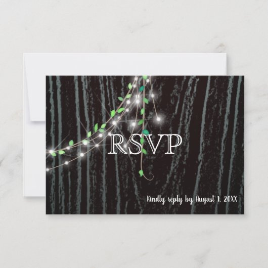 Rustic Vine & Lights RSVP-kaart Kaart (Voorkant)