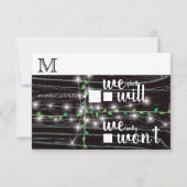 Rustic Vine & Lights RSVP-kaart Kaart (Achterkant)